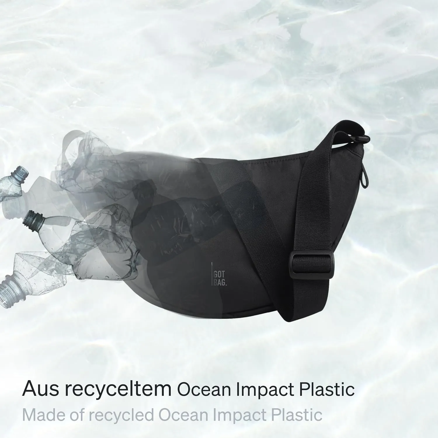 GOT BAG - Moon Bag with Adjustable Strap, Eco-Conscious Bag Made of Recycled Ocean Impact Plastic