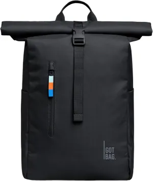 GOT BAG - ROLLTOP EASY Backpack, Backpack for Hiking & Travel with a 16” Laptop Sleeve, Eco-Conscious Bag Made of Recycled Ocean Impact Plastic™ (Black Color)