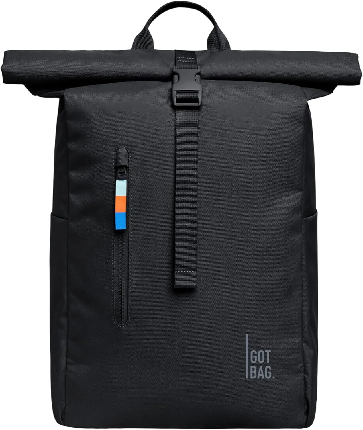 GOT BAG - ROLLTOP EASY Backpack, Backpack for Hiking & Travel with a 16” Laptop Sleeve, Eco-Conscious Bag Made of Recycled Ocean Impact Plastic™ (Black Color)