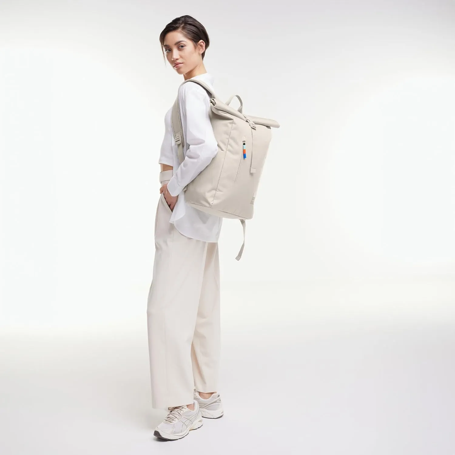 GOT BAG - ROLLTOP EASY Backpack, Backpack for Hiking & Travel with a 16” Laptop Sleeve, Eco-Conscious Bag Made of Recycled Ocean Impact Plastic™ (Softshell Color)