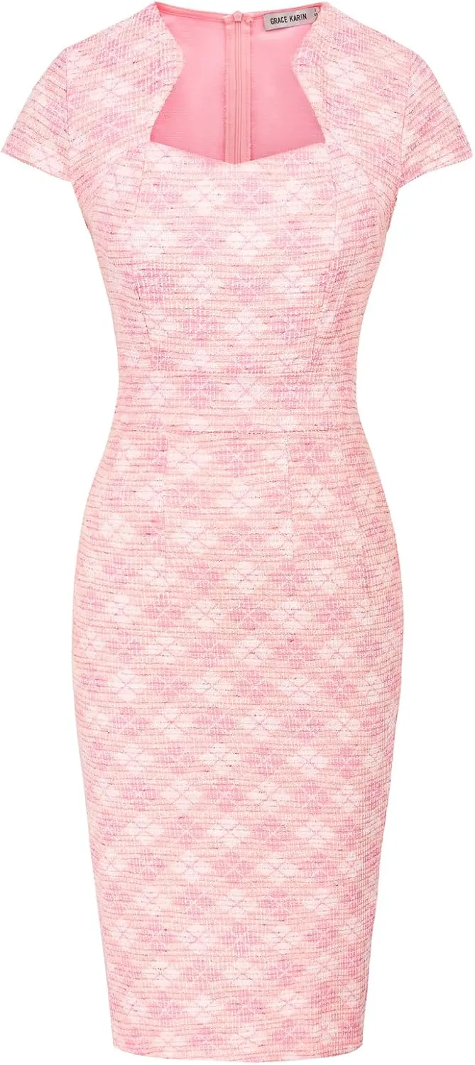 GRACE KARIN Dress Women Pencil Dress Cap Sleeve Pencil Dress