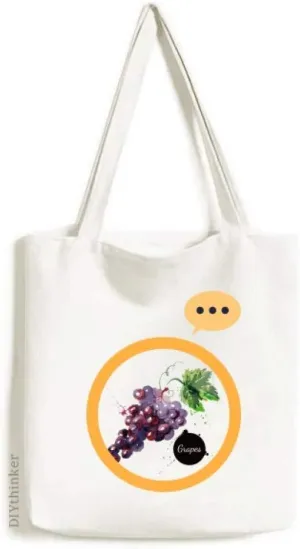 Grapes Fruit Tasty Healthy Watercolor Expression Gift Sack Canvas Tote Shoulder Bag