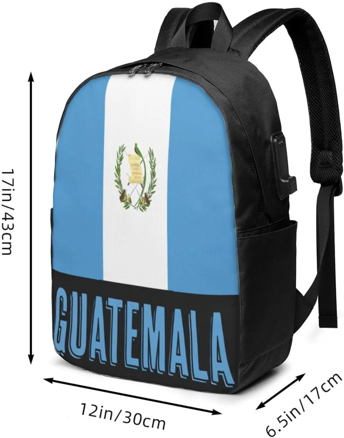 Guatemala Guatemalan Flag Laptop Backpacks Travel Backpack Casual Business Daypack Sport Rucksack Computer Bag Fits up to 17 Inch Notebook with USB Port