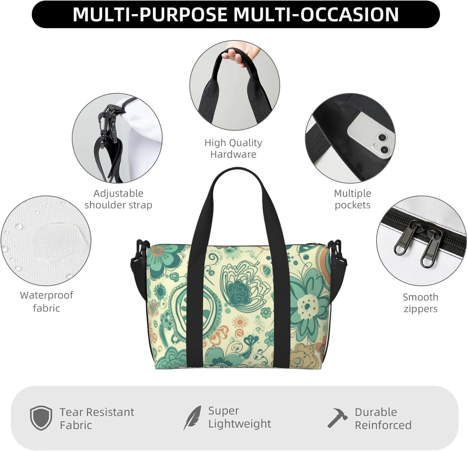 Gym Bag Lovely pattern Duffel Bag for Men Women Travel Overnight Bag with Shoe Compartment Workout Bags