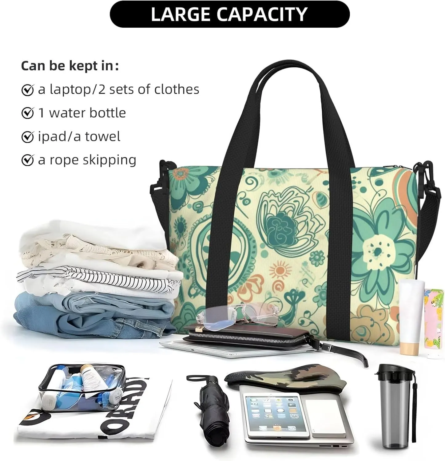 Gym Bag Lovely pattern Duffel Bag for Men Women Travel Overnight Bag with Shoe Compartment Workout Bags
