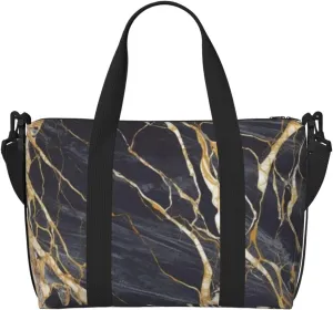 Gym Bag Marble Duffel Bag for Men Women Travel Overnight Bag with Shoe Compartment Workout Bags