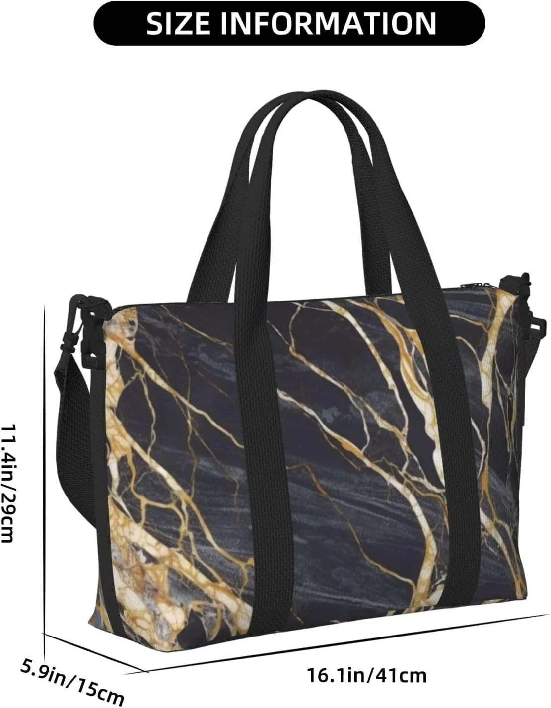 Gym Bag Marble Duffel Bag for Men Women Travel Overnight Bag with Shoe Compartment Workout Bags