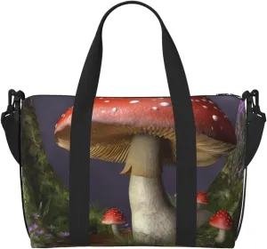 Gym Bag Mushroom Duffel Bag for Men Women Travel Overnight Bag with Shoe Compartment Workout Bags
