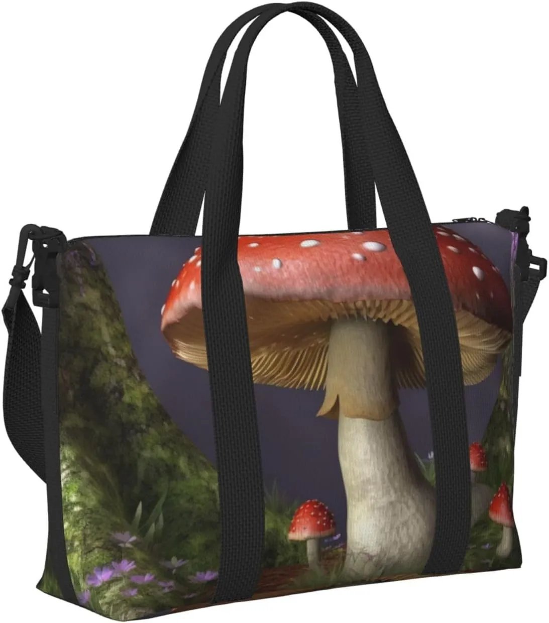 Gym Bag Mushroom Duffel Bag for Men Women Travel Overnight Bag with Shoe Compartment Workout Bags