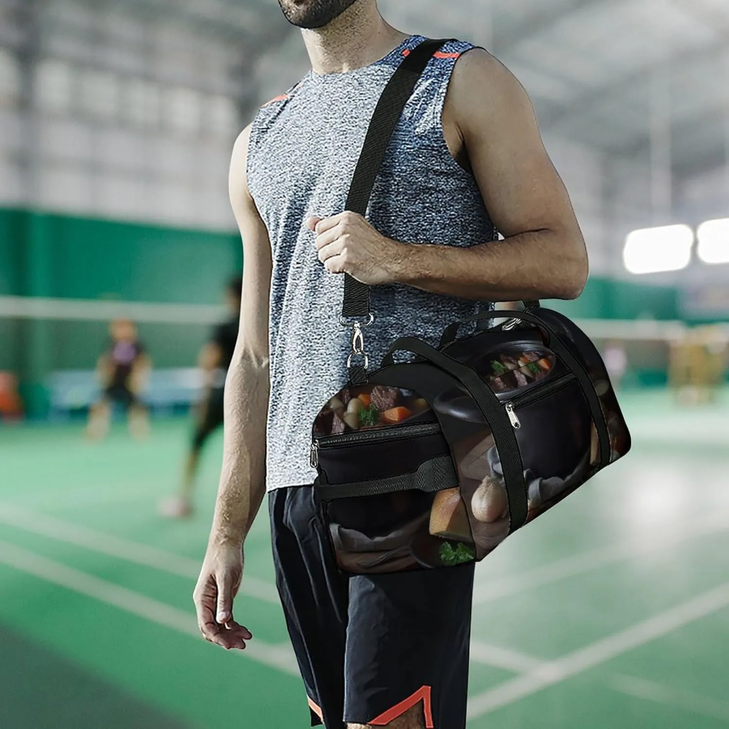 Gym Bag One Pot Gourmet Duffel Bag for Men Women Travel Overnight Bag with Shoe Compartment Workout Bags