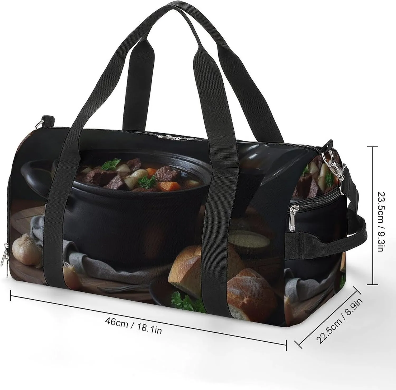 Gym Bag One Pot Gourmet Duffel Bag for Men Women Travel Overnight Bag with Shoe Compartment Workout Bags
