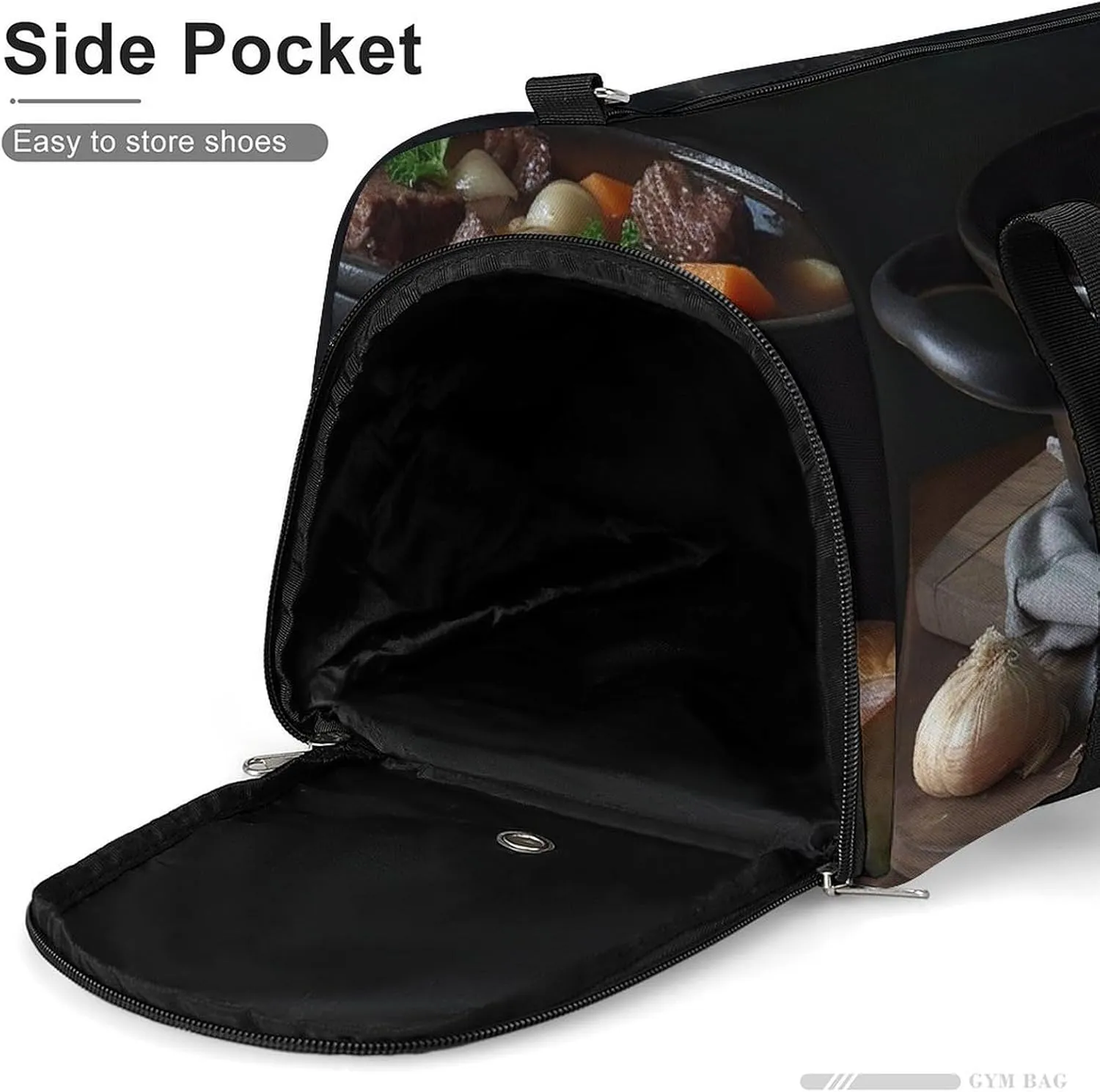 Gym Bag One Pot Gourmet Duffel Bag for Men Women Travel Overnight Bag with Shoe Compartment Workout Bags