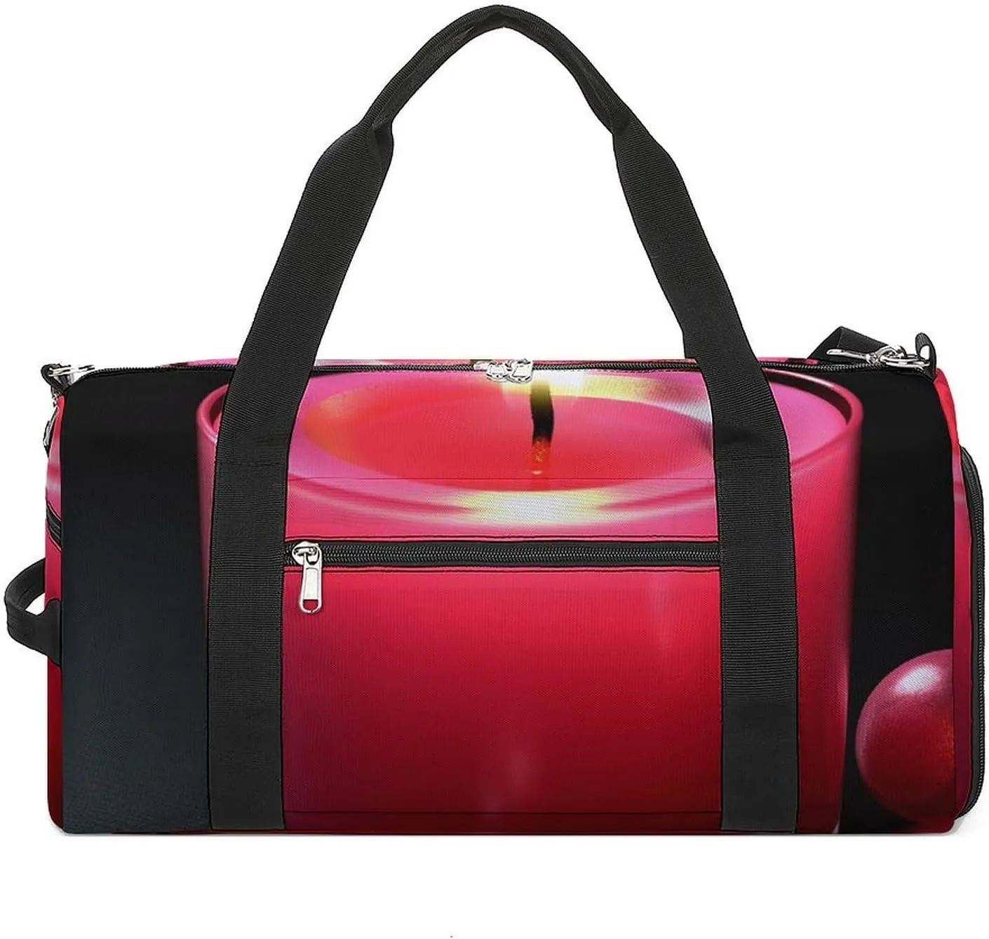 Gym Bag Red Candle Duffel Bag for Men Women Travel Overnight Bag with Shoe Compartment Workout Bags