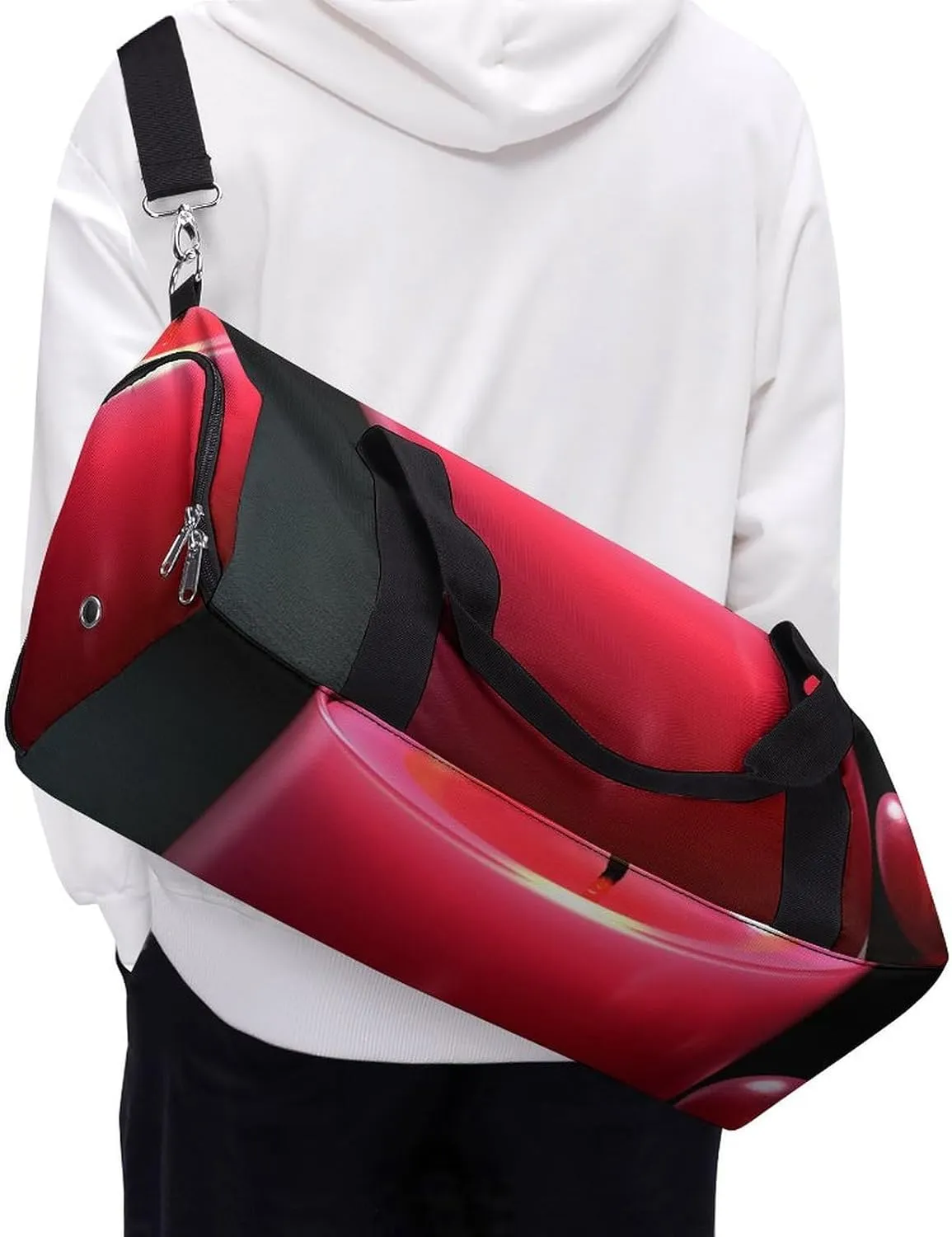 Gym Bag Red Candle Duffel Bag for Men Women Travel Overnight Bag with Shoe Compartment Workout Bags