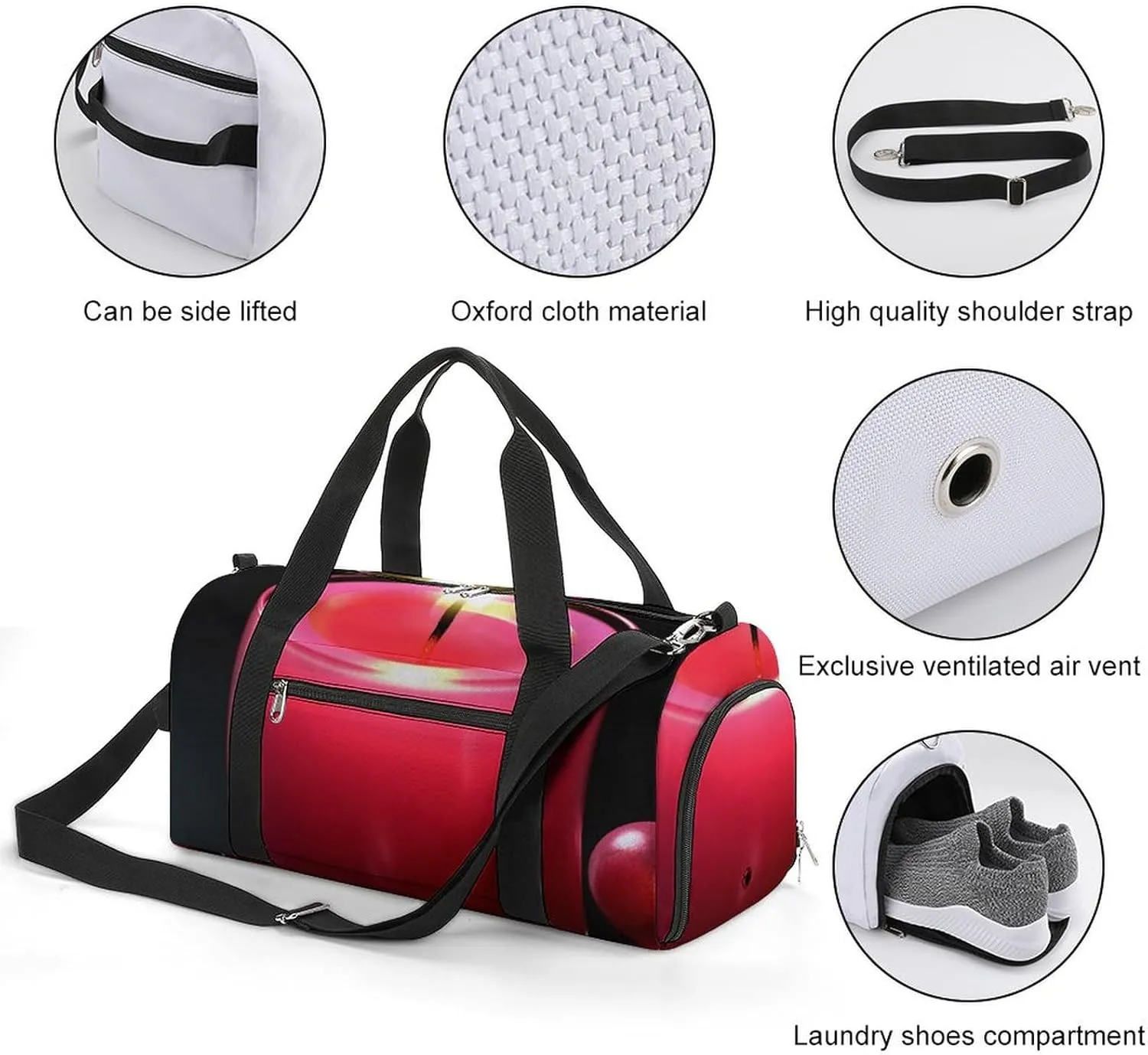 Gym Bag Red Candle Duffel Bag for Men Women Travel Overnight Bag with Shoe Compartment Workout Bags