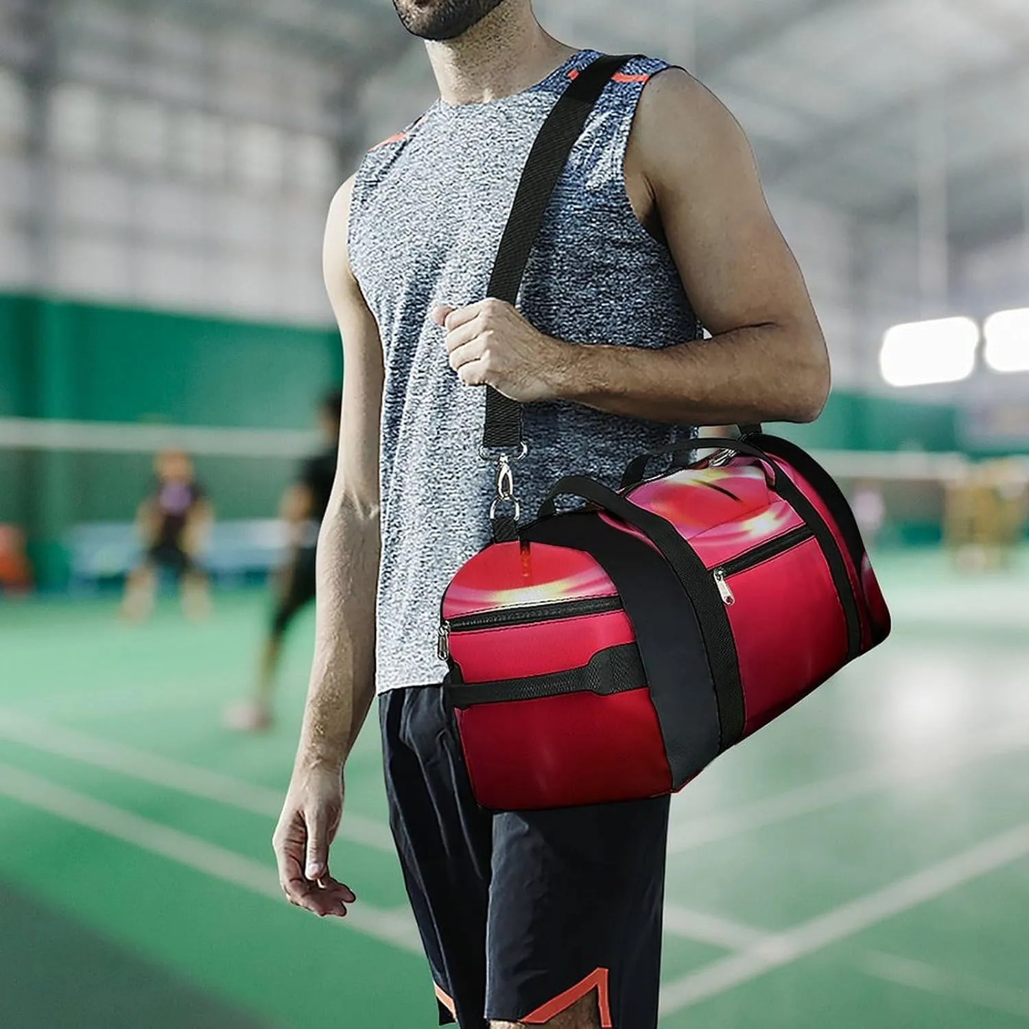 Gym Bag Red Candle Duffel Bag for Men Women Travel Overnight Bag with Shoe Compartment Workout Bags