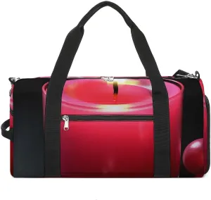 Gym Bag Red Candle Duffel Bag for Men Women Travel Overnight Bag with Shoe Compartment Workout Bags