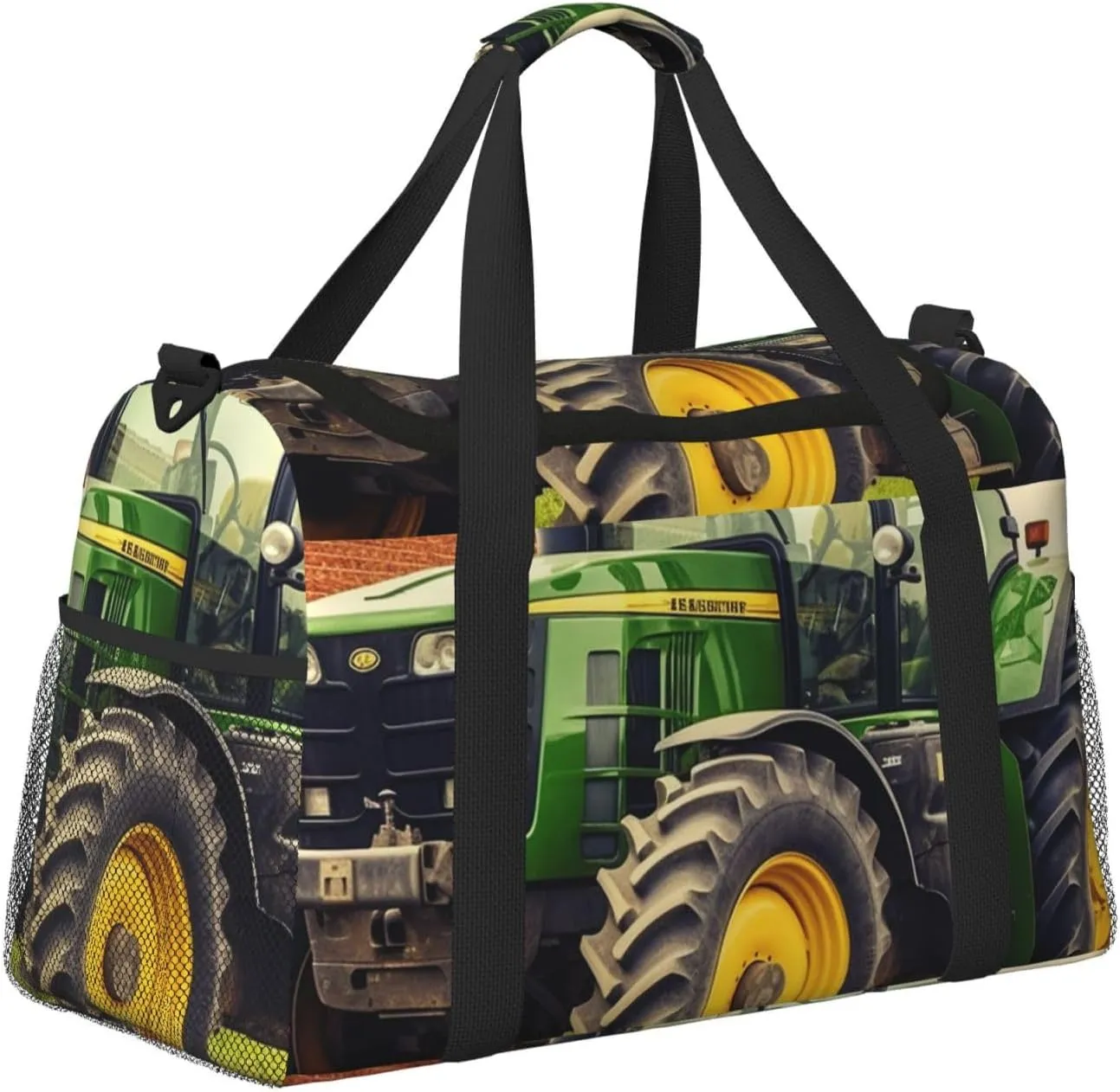 Gym Bag Tractor Theme Duffel Bag for Men Women Travel Overnight Bag with Shoe Compartment Workout Bags