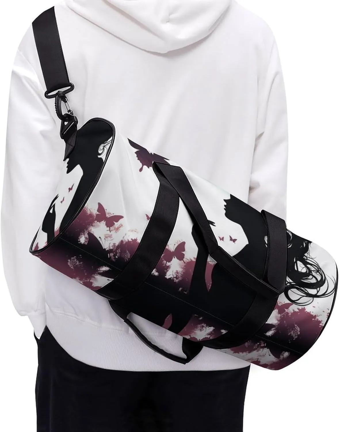 Gym Bags for Men Women Butterfly Woman Duffle Bag Travel Overnight Bag with Shoe Compartment Tote Bags