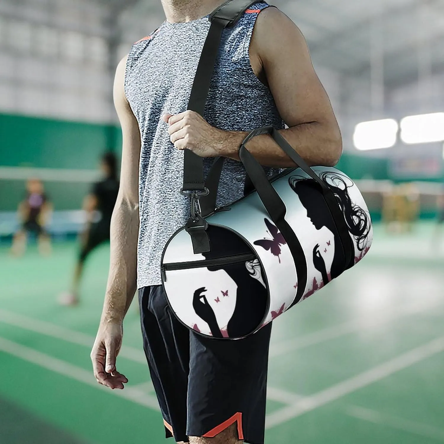 Gym Bags for Men Women Butterfly Woman Duffle Bag Travel Overnight Bag with Shoe Compartment Tote Bags