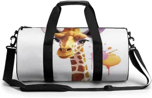 Gym Bags for Men Women Giraffe Duffle Bag Travel Overnight Bag with Shoe Compartment Tote Bags