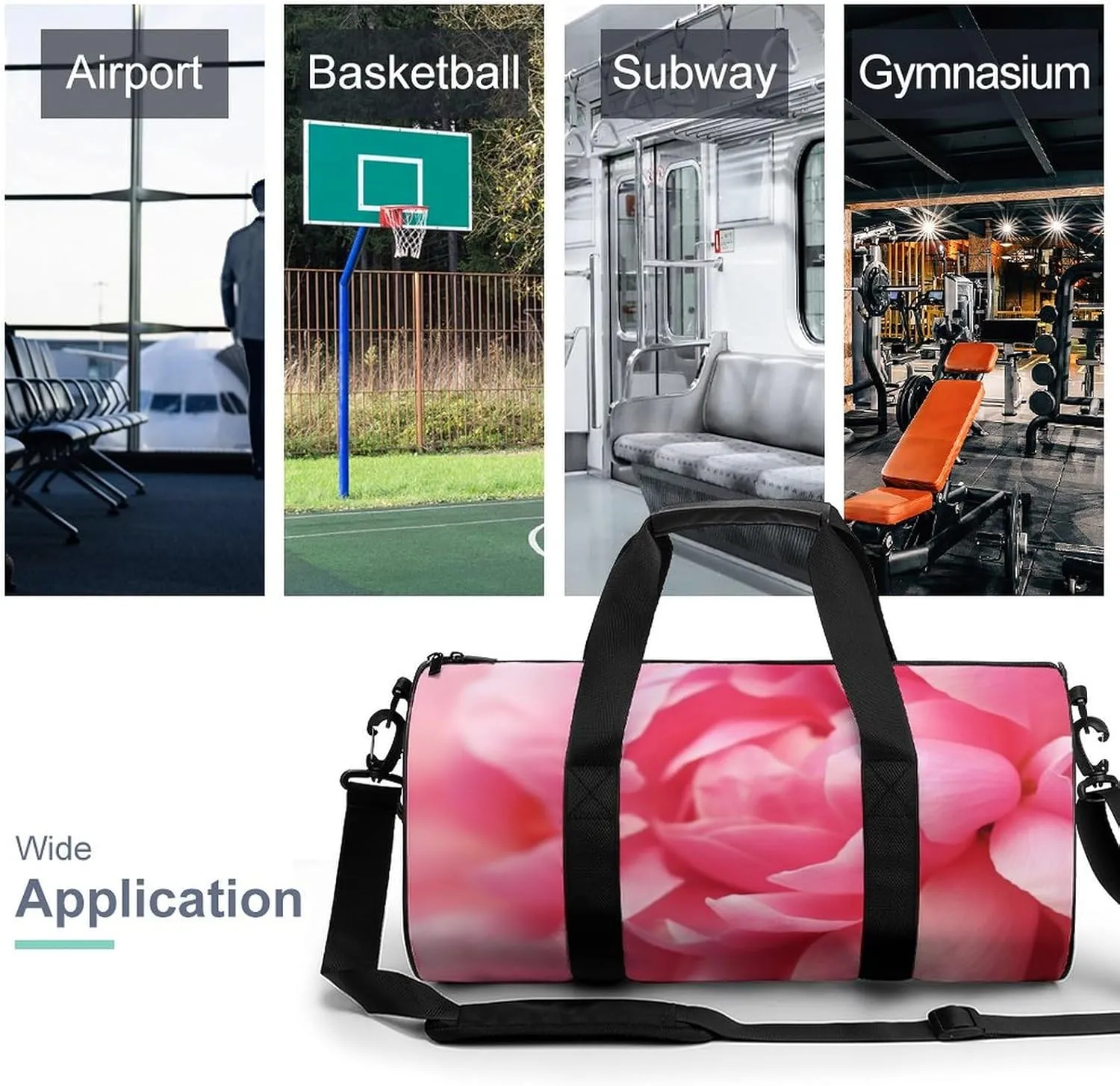 Gym Bags for Men Women Petal Duffle Bag Travel Overnight Bag with Shoe Compartment Tote Bags