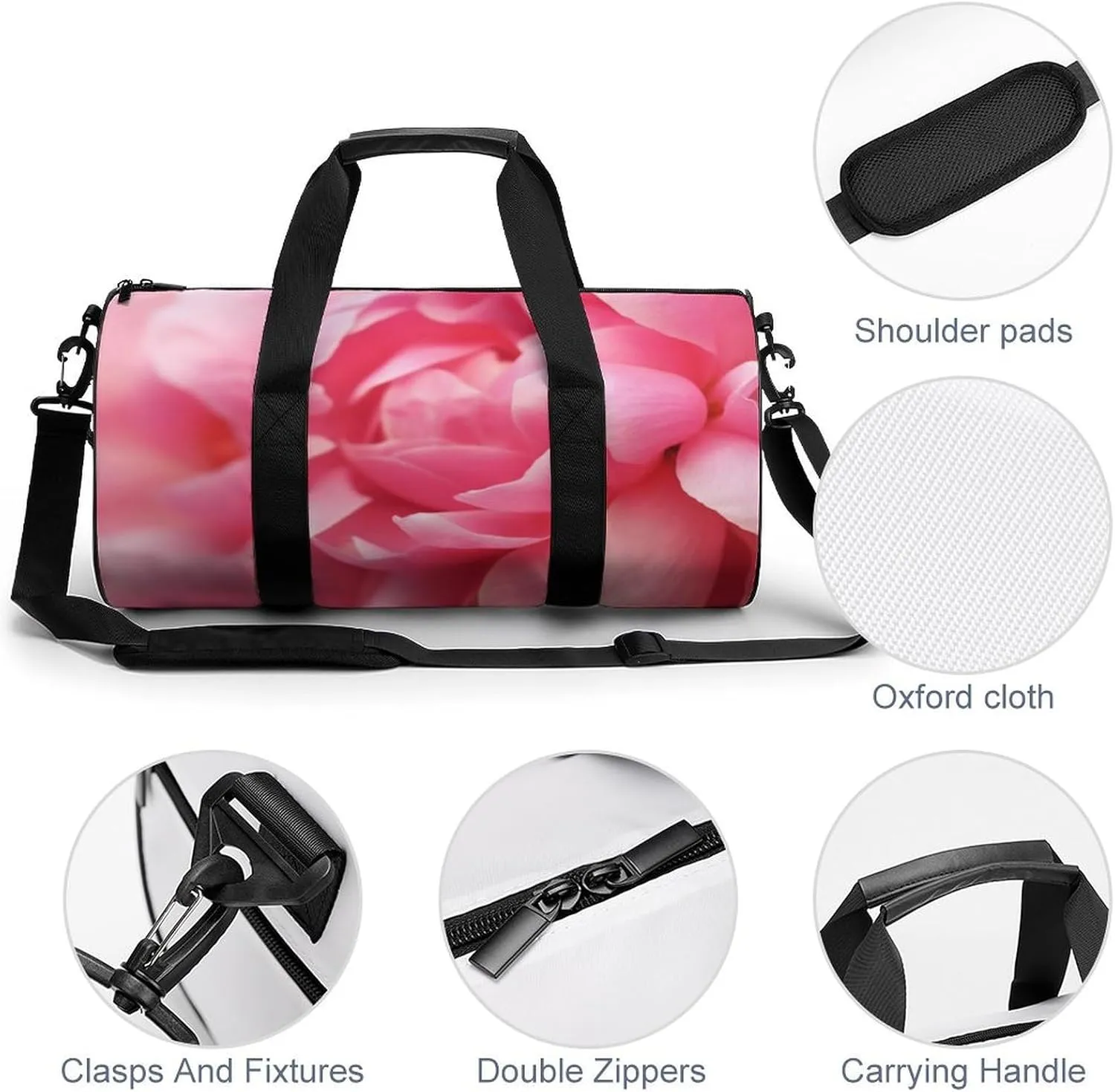 Gym Bags for Men Women Petal Duffle Bag Travel Overnight Bag with Shoe Compartment Tote Bags