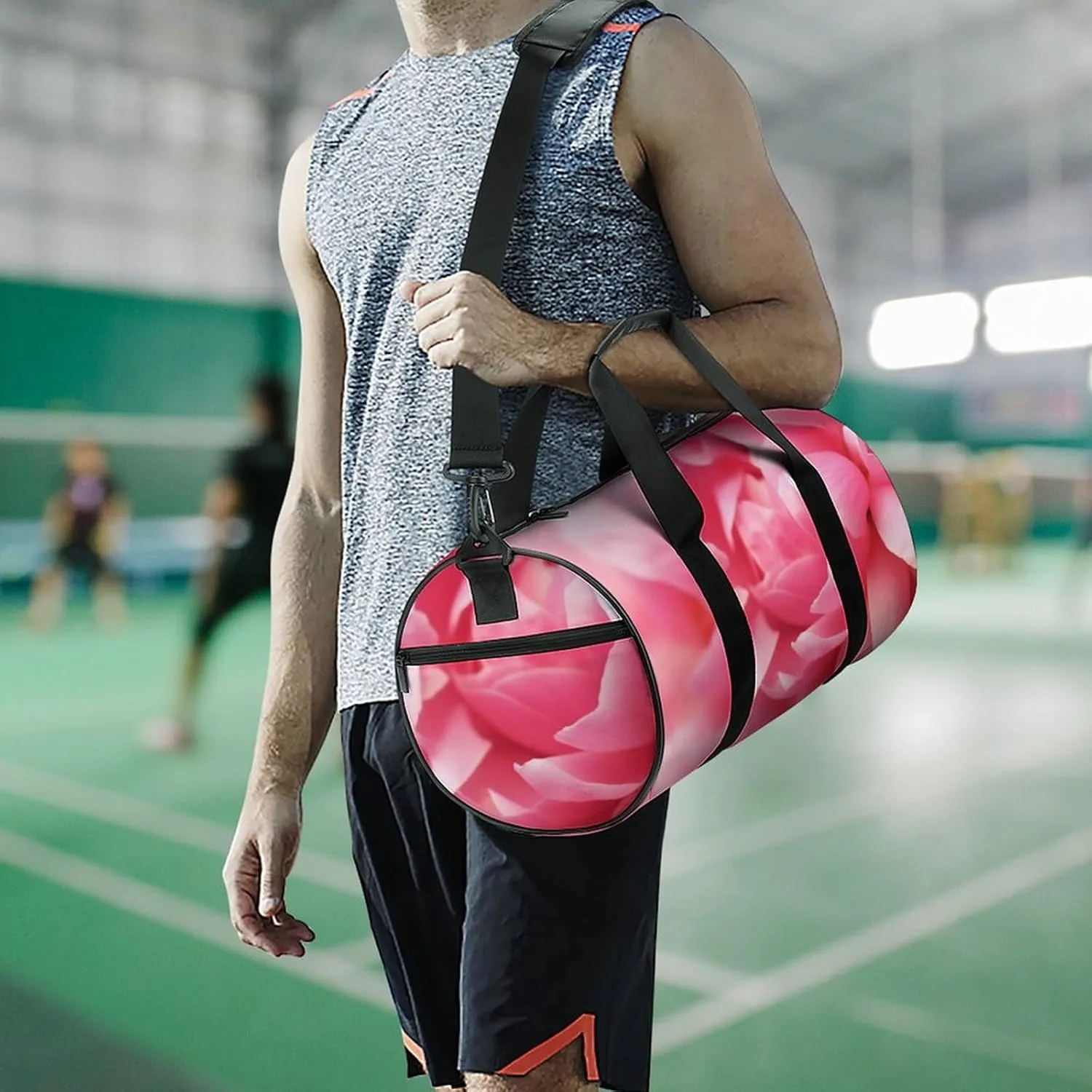 Gym Bags for Men Women Petal Duffle Bag Travel Overnight Bag with Shoe Compartment Tote Bags