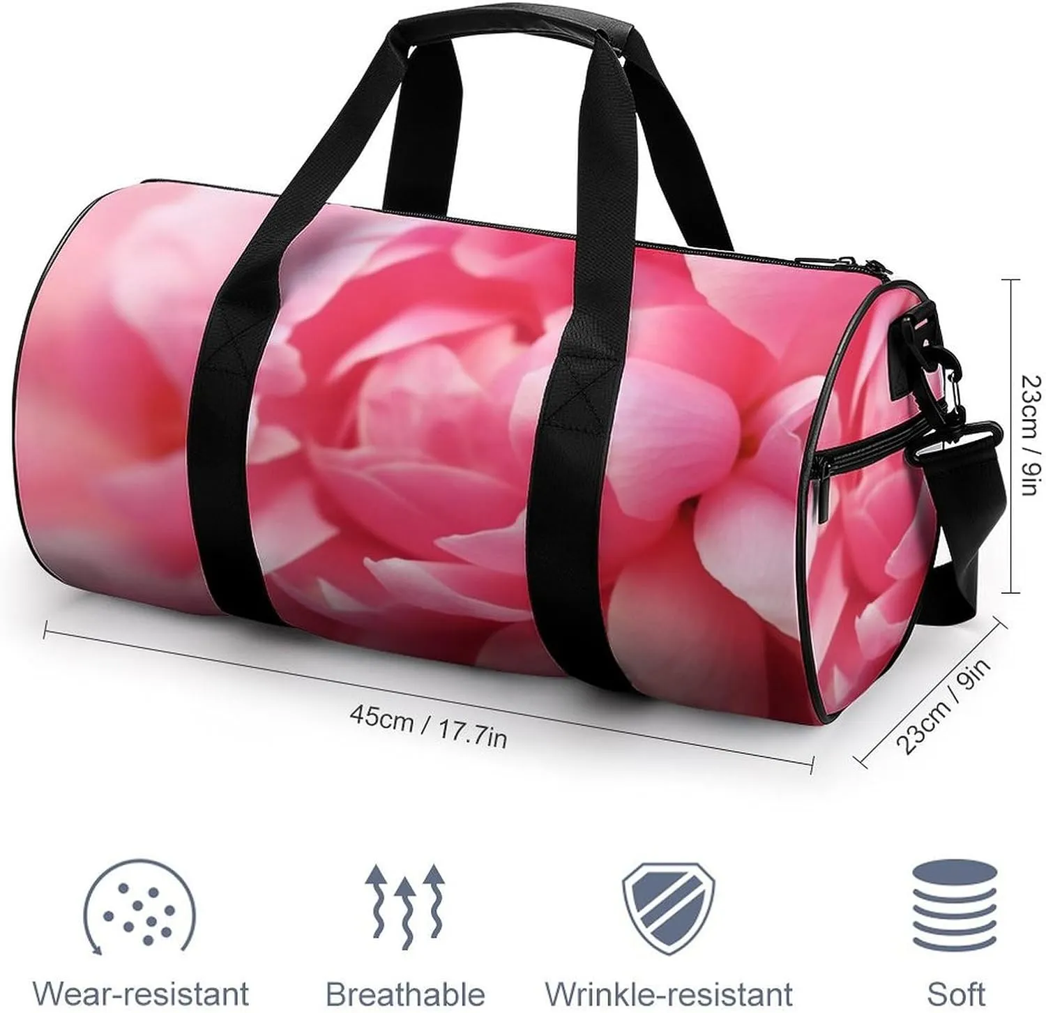 Gym Bags for Men Women Petal Duffle Bag Travel Overnight Bag with Shoe Compartment Tote Bags