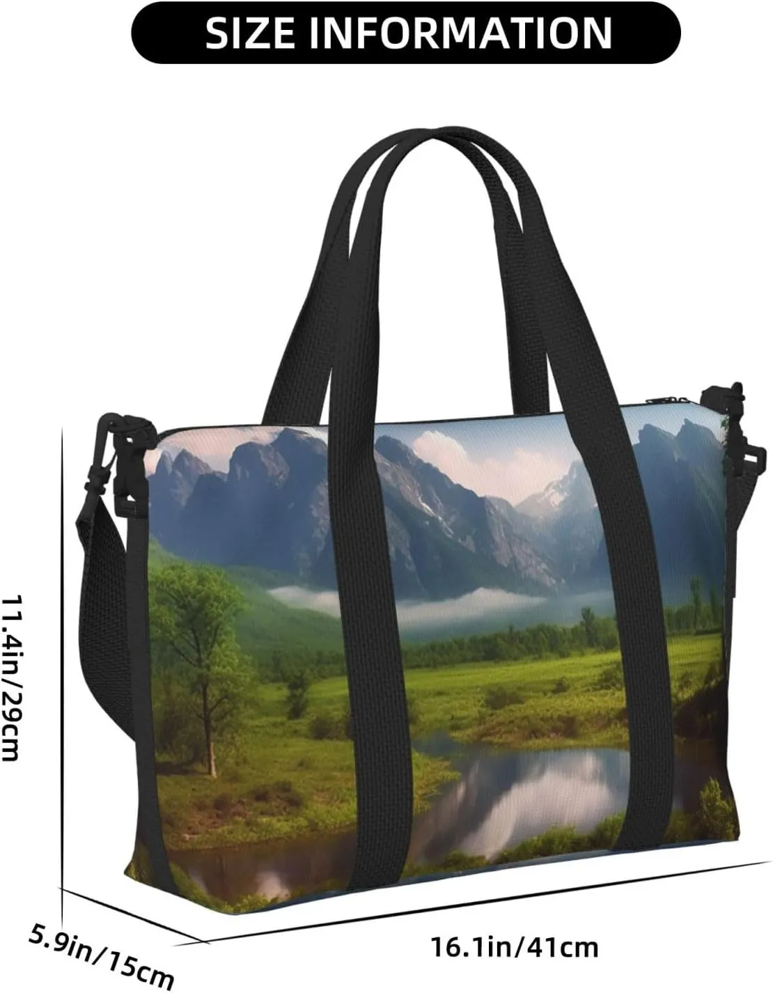 Gym Bags Small Beautiful Scenery Duffel Bag Overnight Bag with Shoe Compartment Carryon Bag for Men Women