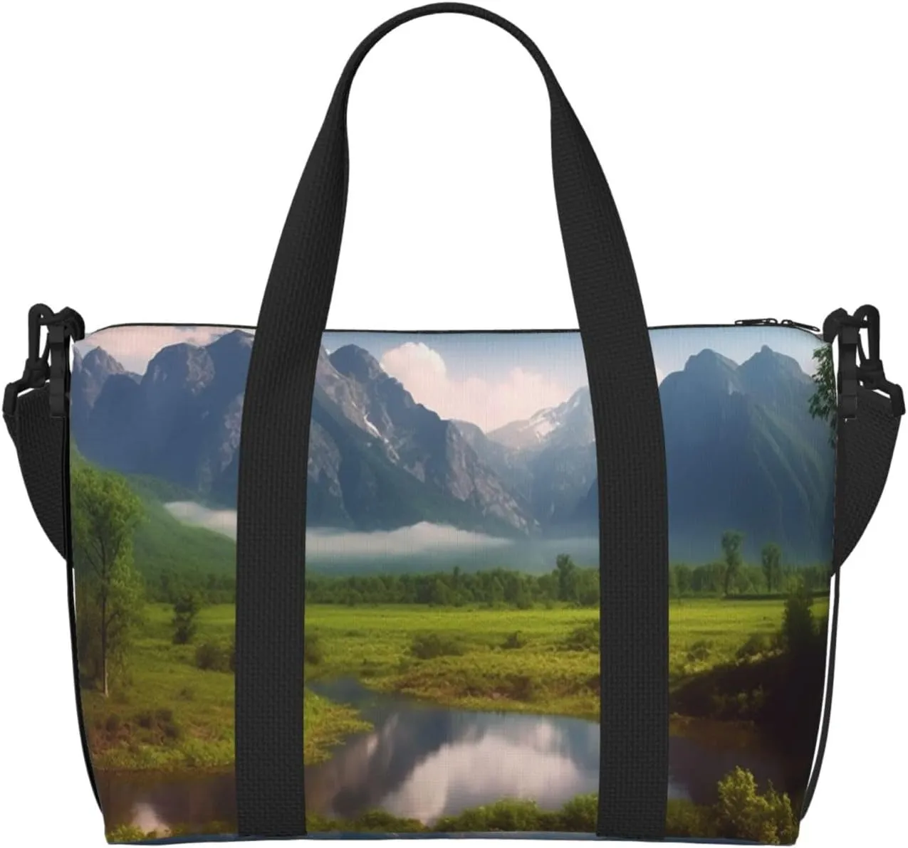 Gym Bags Small Beautiful Scenery Duffel Bag Overnight Bag with Shoe Compartment Carryon Bag for Men Women