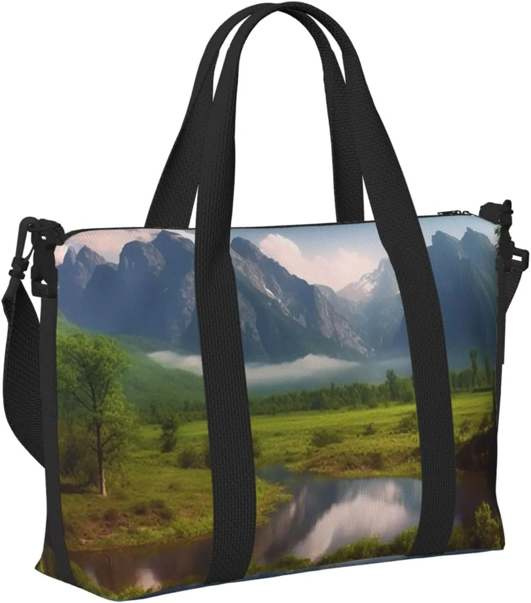 Gym Bags Small Beautiful Scenery Duffel Bag Overnight Bag with Shoe Compartment Carryon Bag for Men Women
