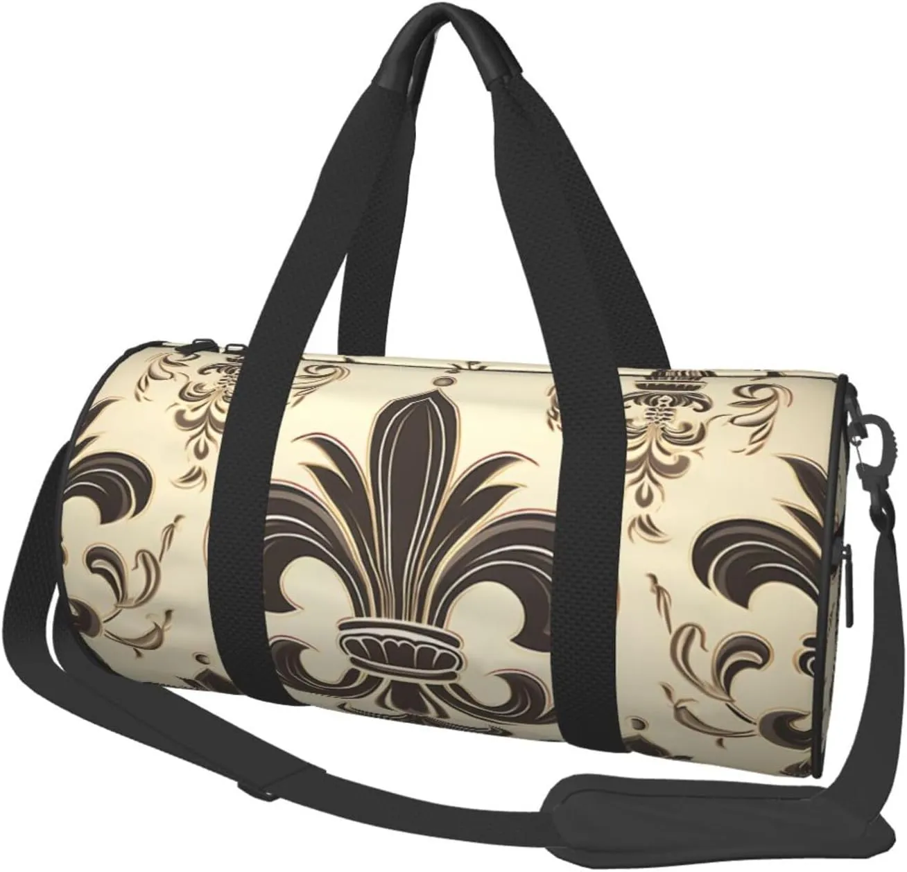 Gym Bags Small Fleur-de-Lis and Coat Arms Knight Duffel Bag Overnight Bag with Shoe Compartment Carryon Bag for Men Women