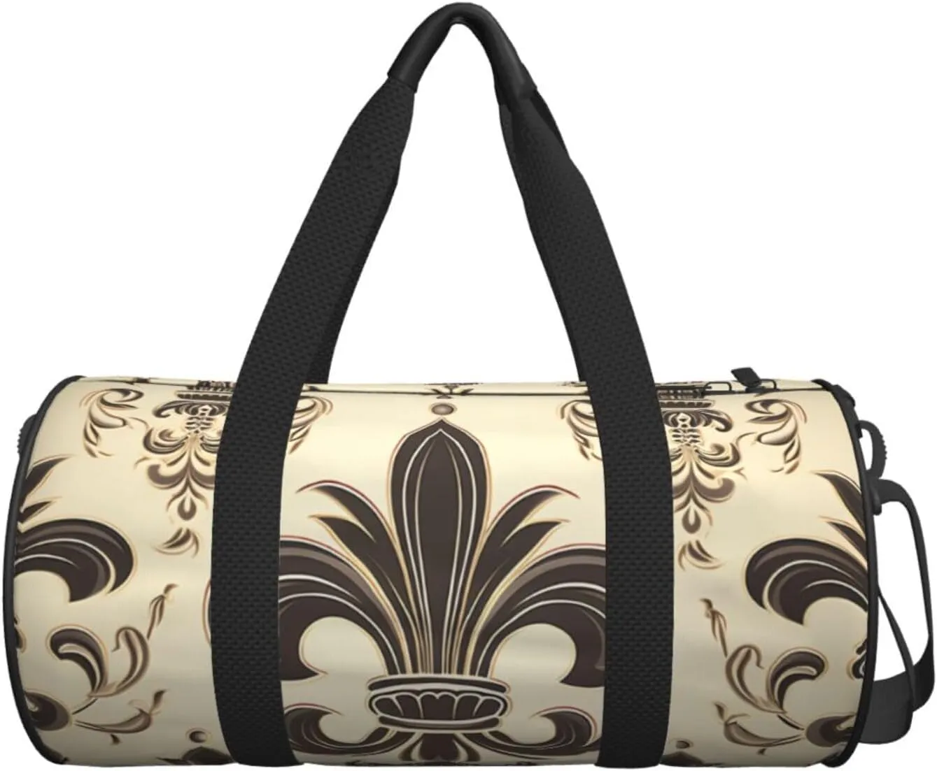 Gym Bags Small Fleur-de-Lis and Coat Arms Knight Duffel Bag Overnight Bag with Shoe Compartment Carryon Bag for Men Women