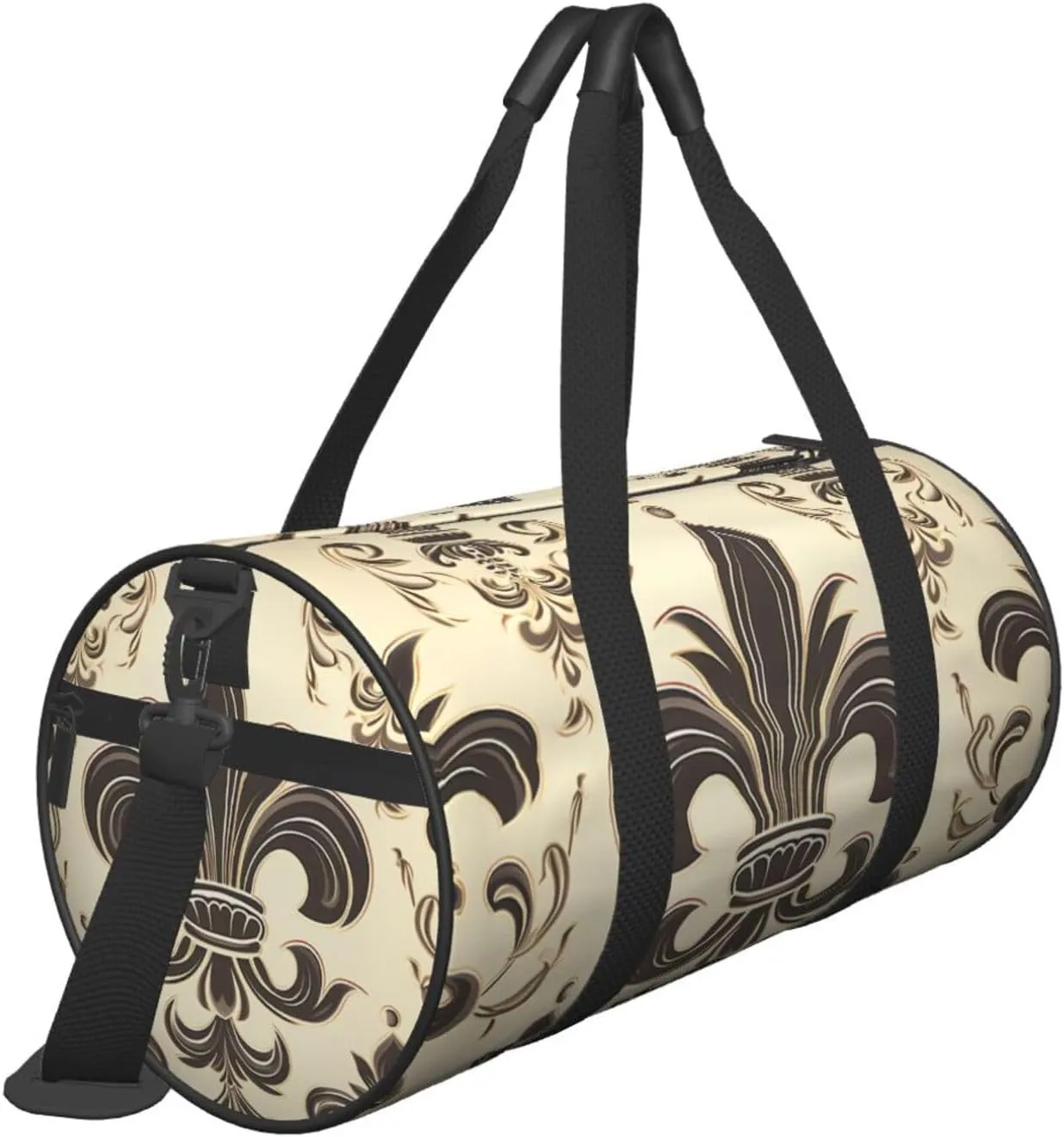Gym Bags Small Fleur-de-Lis and Coat Arms Knight Duffel Bag Overnight Bag with Shoe Compartment Carryon Bag for Men Women