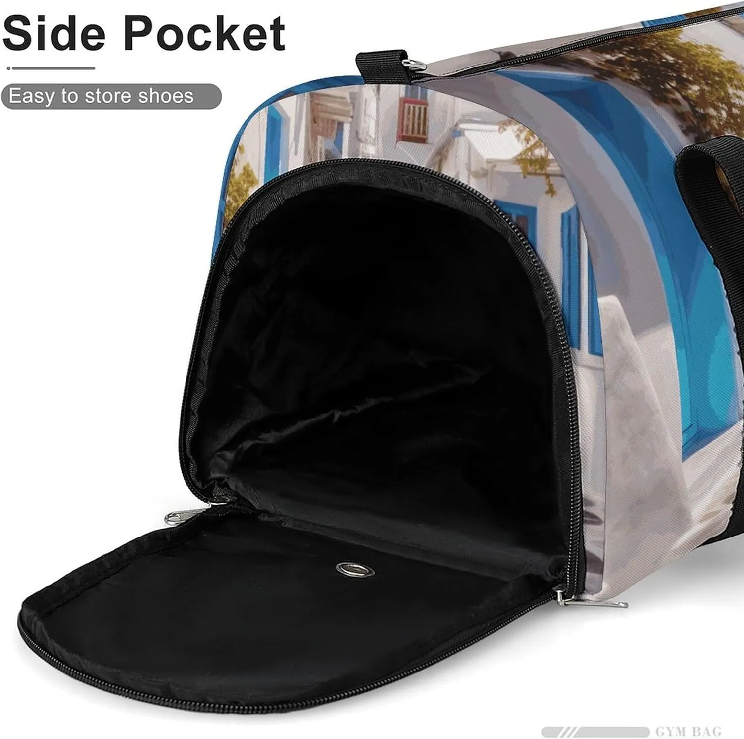 Gym Bags Small Greece Street Duffel Bag Overnight Bag with Shoe Compartment Carryon Bag for Men Women