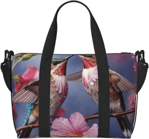 Gym Bags Small Humming birds Duffel Bag Overnight Bag with Shoe Compartment Carryon Bag for Men Women