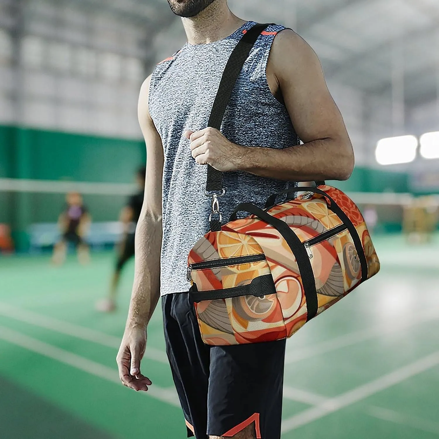 Gym Bags Small Lobster And Crab Duffel Bag Overnight Bag with Shoe Compartment Carryon Bag for Men Women