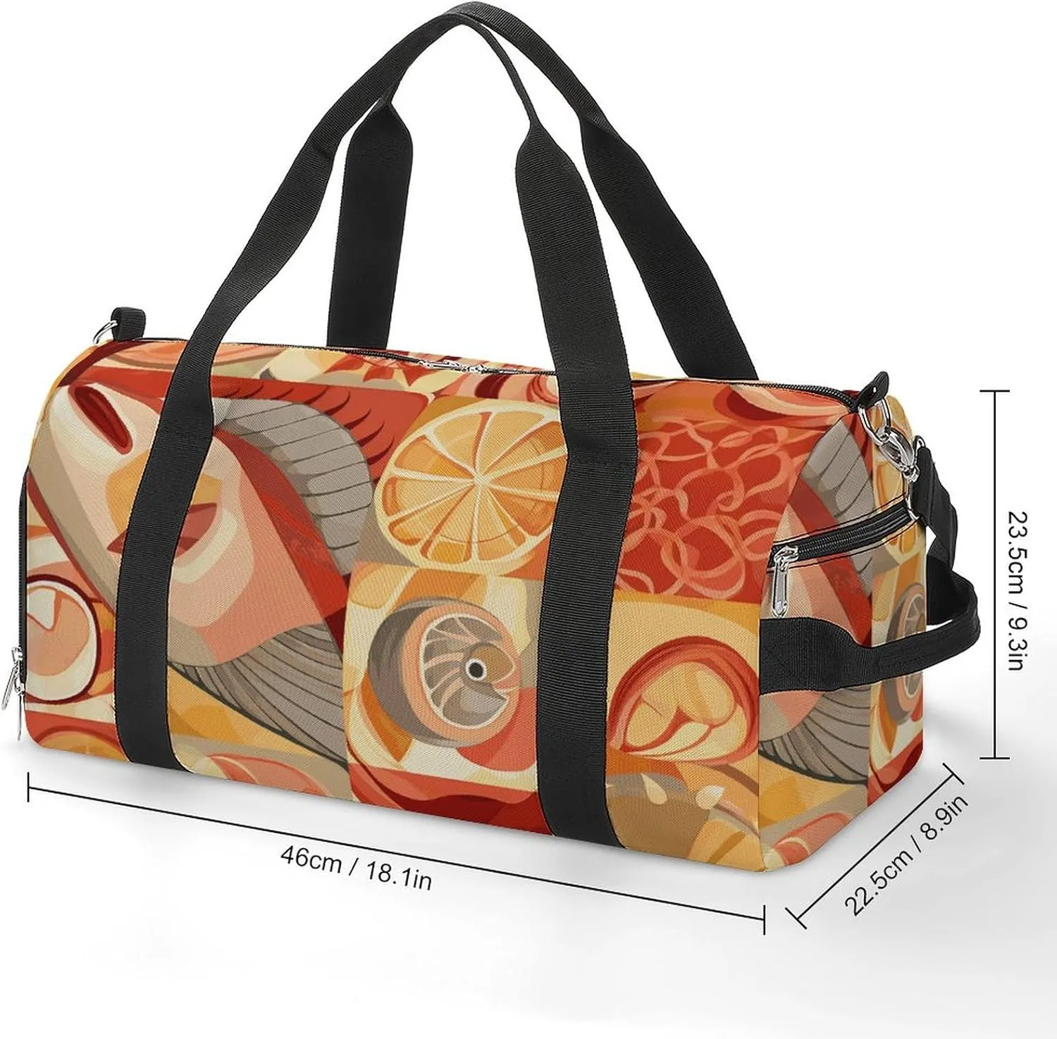 Gym Bags Small Lobster And Crab Duffel Bag Overnight Bag with Shoe Compartment Carryon Bag for Men Women