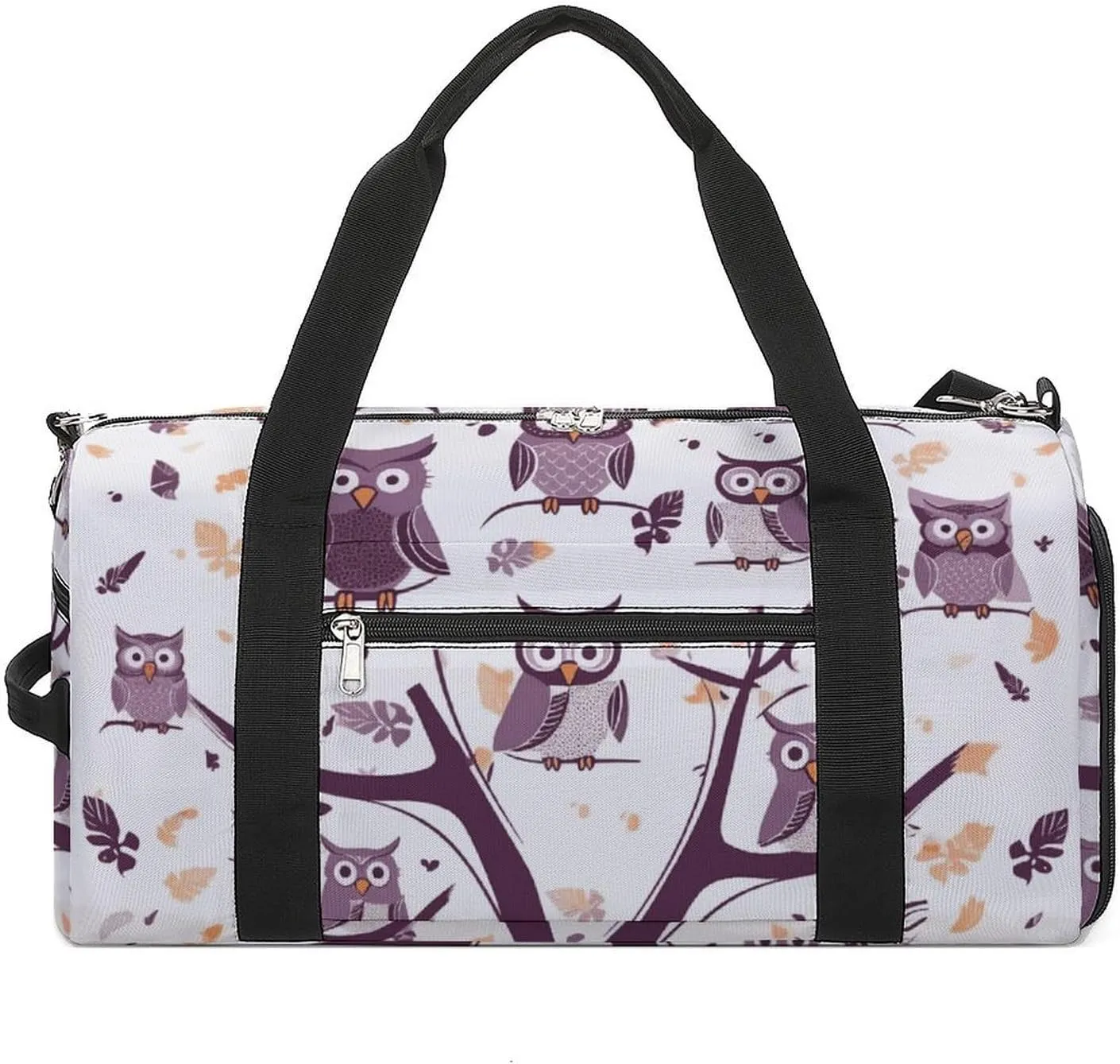 Gym Bags Small Owl Tree Branches Duffel Bag Overnight Bag with Shoe Compartment Carryon Bag for Men Women
