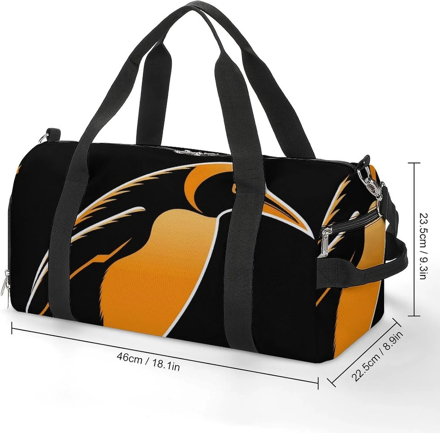 Gym Bags Small Penguin Illustration Duffel Bag Overnight Bag with Shoe Compartment Carryon Bag for Men Women