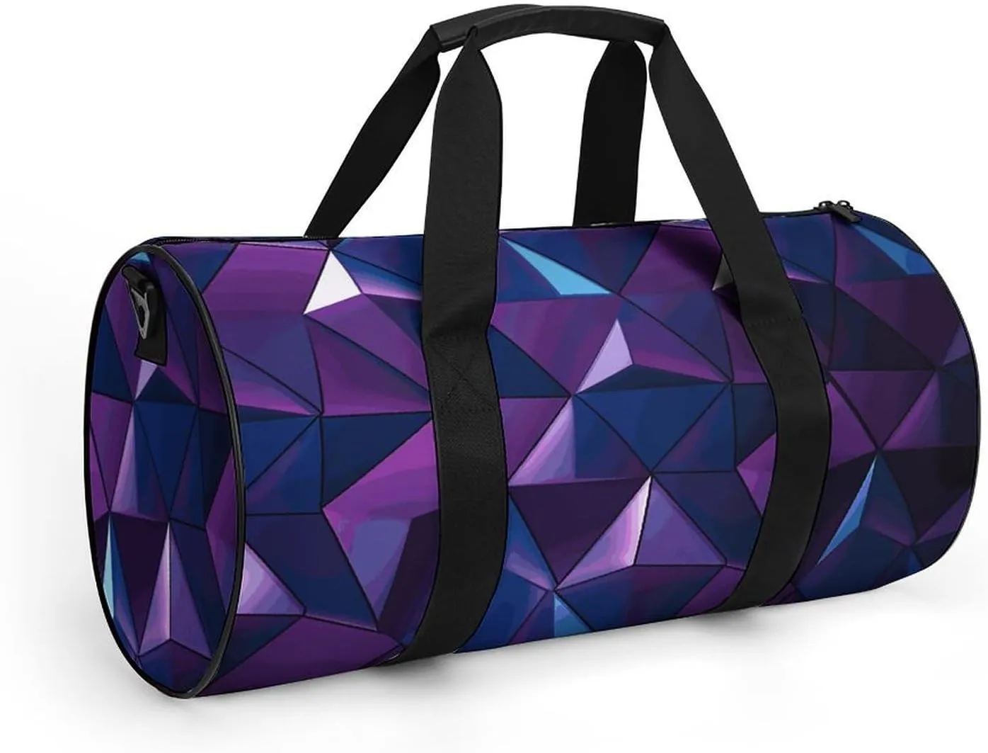 Gym Bags Small Purple Geometric Duffel Bag Overnight Bag with Shoe Compartment Carryon Bag for Men Women