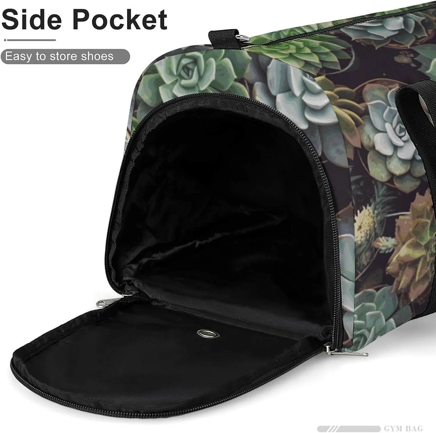 Gym Bags Small Succulent Plants Duffel Bag Overnight Bag with Shoe Compartment Carryon Bag for Men Women