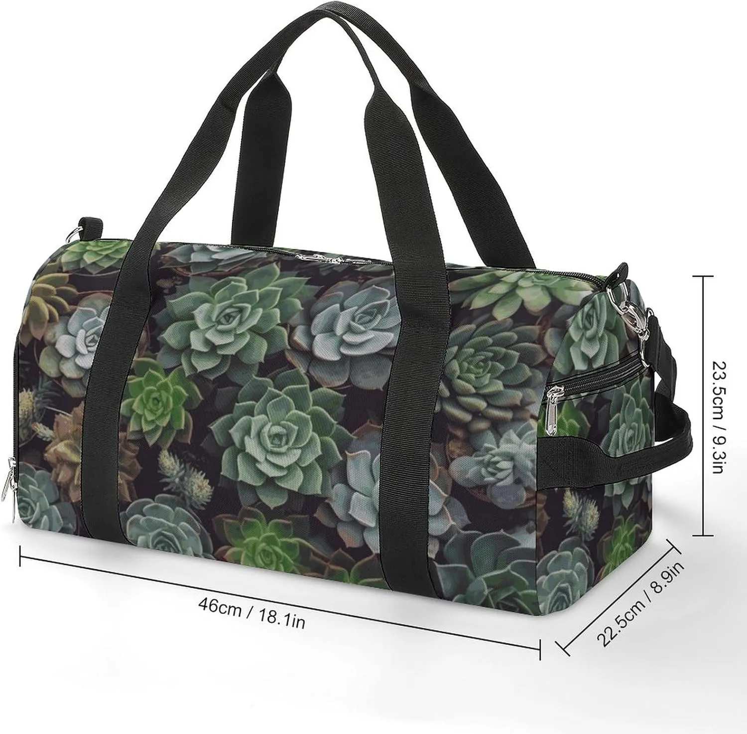 Gym Bags Small Succulent Plants Duffel Bag Overnight Bag with Shoe Compartment Carryon Bag for Men Women
