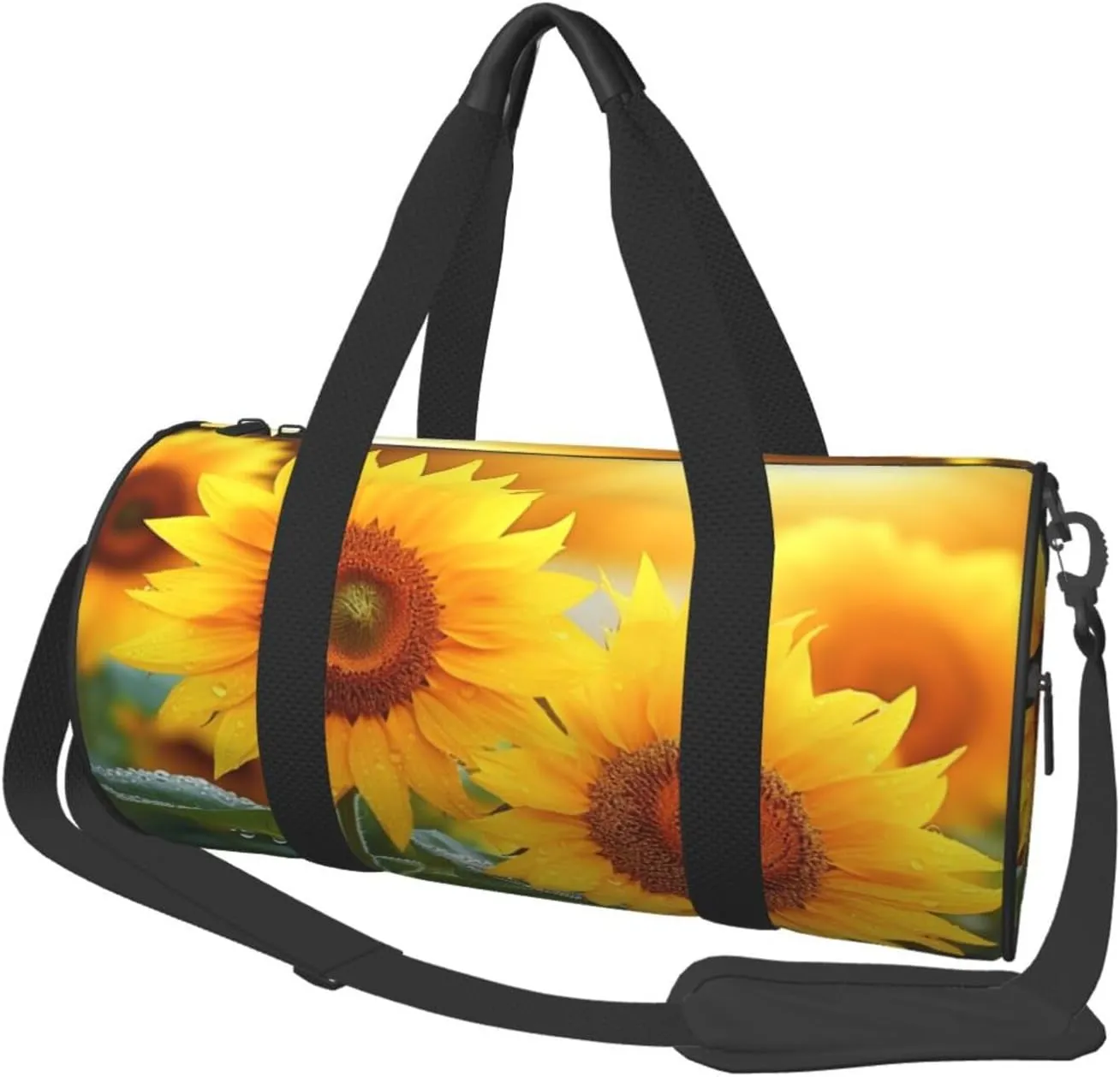 Gym Bags Small Sunflower flowers Duffel Bag Overnight Bag with Shoe Compartment Carryon Bag for Men Women