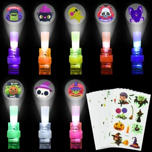 Halloween Party Favor Finger Lights, 42 pcs Light Up Halloween Party Supplies Toys,Halloween Goodie Bag Stuffers,Halloween Gifts treats non candy Prize for Kids Classroom Basket Pinata Stuffers