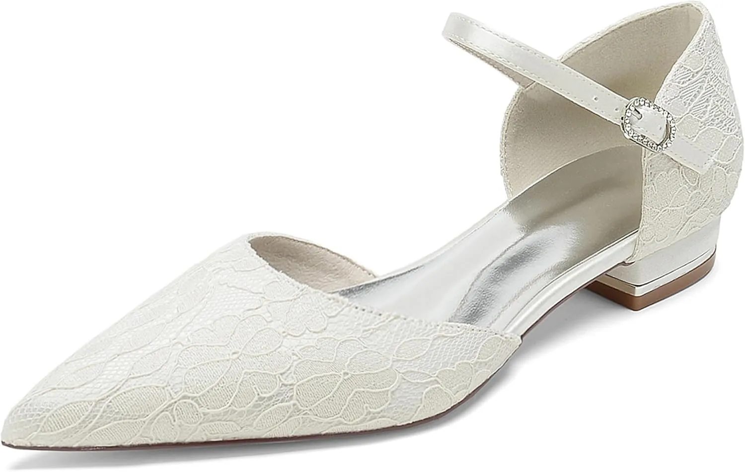 Hanfike Occasions Shoes for Women Girl Lace Pointed Toe Bridal Wedding Party Evening Pumps JY317