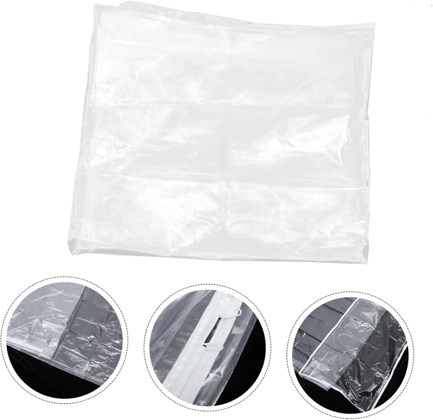Healifty Zipper Mattress Cover Transparent Dustproof Mattress Storage Bag for Mattresses Washable for Home Hotel Use