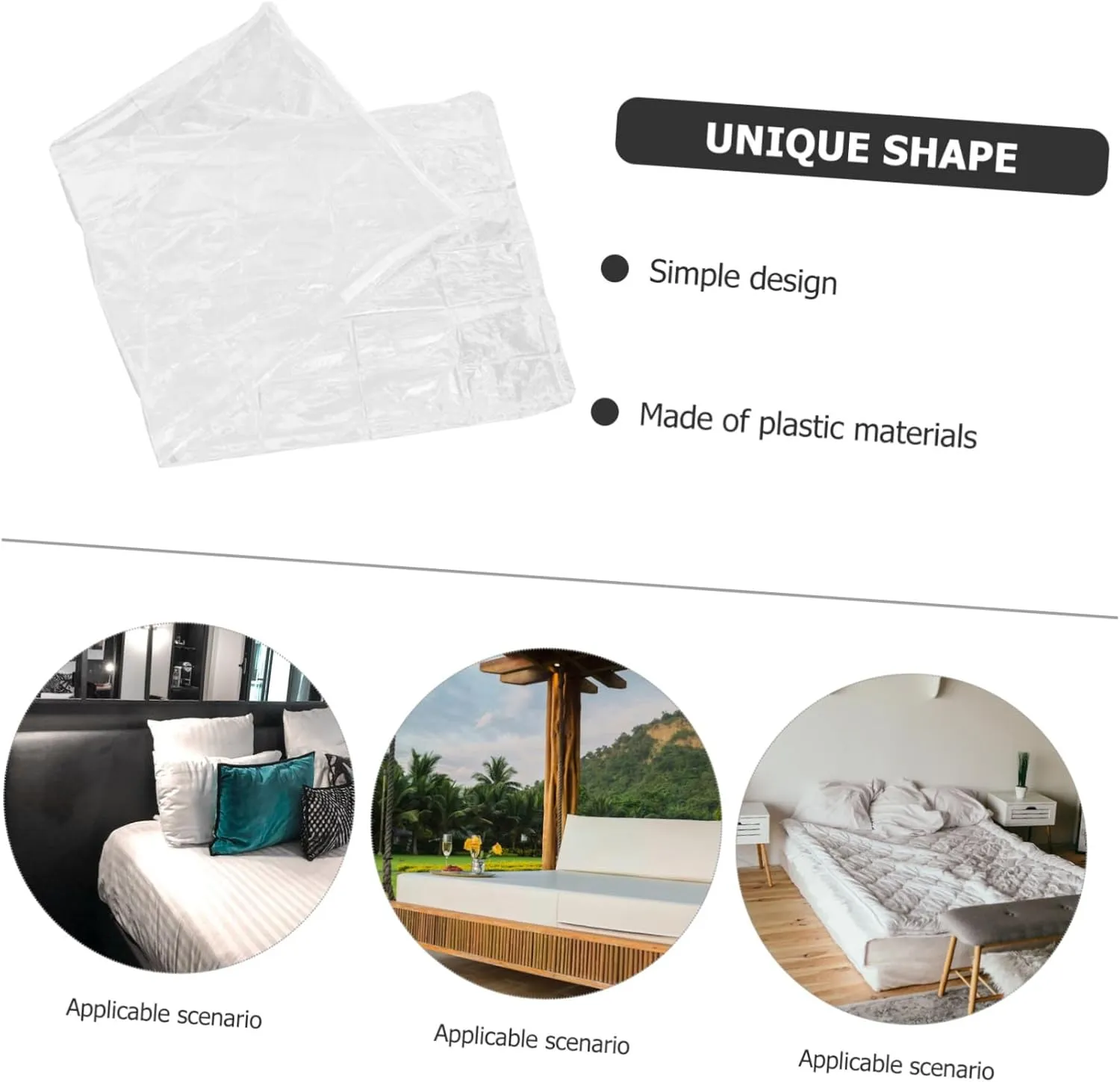 Healifty Zipper Mattress Cover Transparent Dustproof Mattress Storage Bag for Mattresses Washable for Home Hotel Use