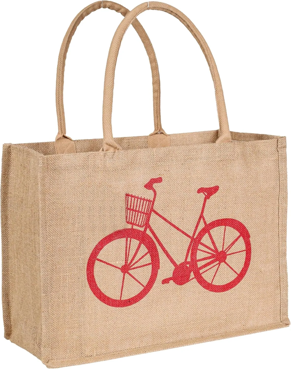 Heavy Duty Reusable Jute Burlap Tote Bags 17x12.50x7 inches for Shopping Grocery Wedding Welcome Gifts Beach & More